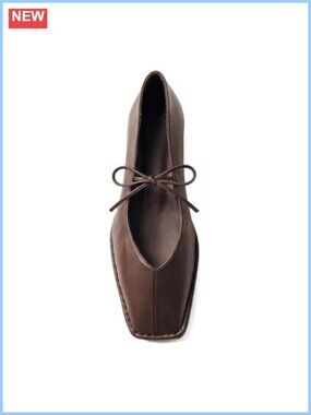 Women's Lace Up Square Toe Ballet Flats PU Slip On Mary Jane Shoes